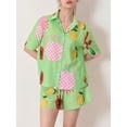 thumbnail image 5 of Michellecmm  Women Summer Set, Fruit Print Short Sleeve Shirt Drawstring Shorts, 5 of 9