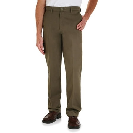 Men's Comfort Solution Series Flat-Front Twill Pant - Walmart.com