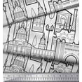 thumbnail image 3 of Soimoi Black Rayon Fabric Street Light & Monuments Architectural Decor Fabric Printed Yard 56 Inch Wide, 3 of 3