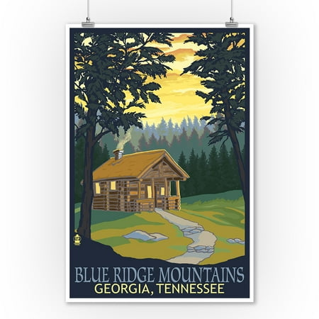 Blue Ridge Mountains, Georgia - Cabin in Woods - Lantern Press Artwork (9x12 Art Print, Wall Decor Travel