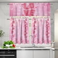 thumbnail image 5 of Valentine''s Day Curtain Valance Pink Love Heart Rod Pocket Kitchen Tier Curtains Valance Set 3 Piece Valentien''s Day Decor Window Curtain Valance Tier Set (54Wx18L&28Wx36L), 5 of 6