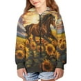 thumbnail image 3 of Uourmeti Sunflower Horse Girls Long Sleeve Hooded Pullover Lightweight with Pockets Trendy Comfy Top for Teens Fall Size 14-16, 3 of 7