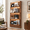 Brown, variant on Brown 63" Vertical 4-Tier Vinyl Record Storage Shelf with LED Lights and Motion Sensor