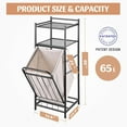 thumbnail image 2 of Tilt Out Laundry Hamper with Shelf, 65L Large Capacity Laundry Basket Cabinet, 2 of 6