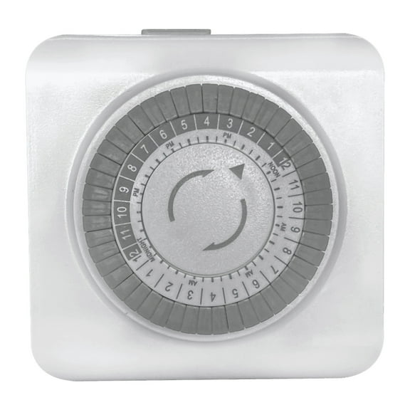 TM02 Plug In Timer Indoor Mechanical Clock for Garden Lights Transformers 24 Hour
