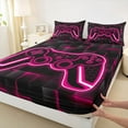 thumbnail image 3 of Castle Fairy Honeycomb Video Game Bed Sheets,Futuristic Geometric Plaid King Sheets, 3 of 7