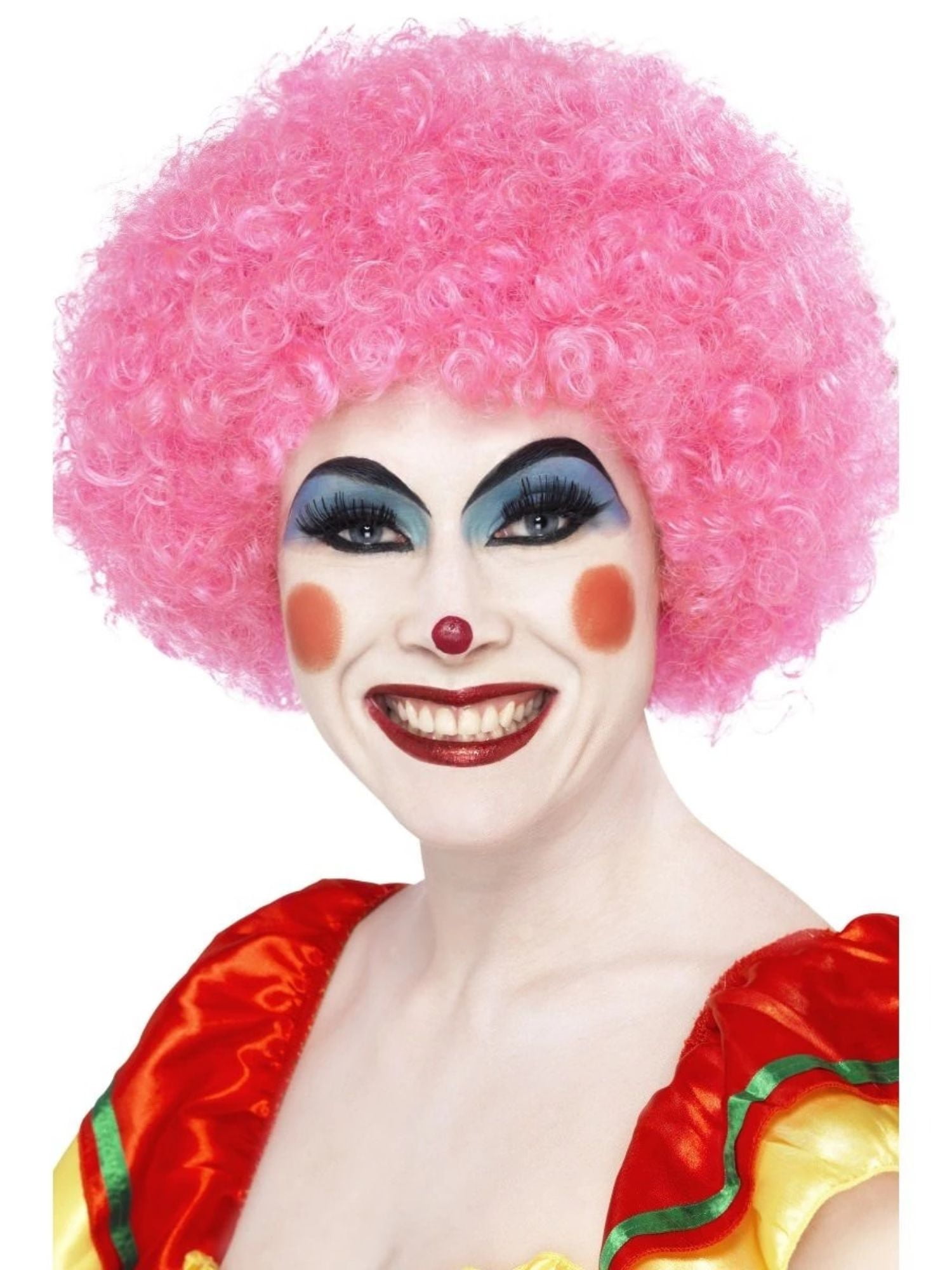 26" Pink Crazy Clown Unisex Adult Halloween Wig Costume Accessory One Size