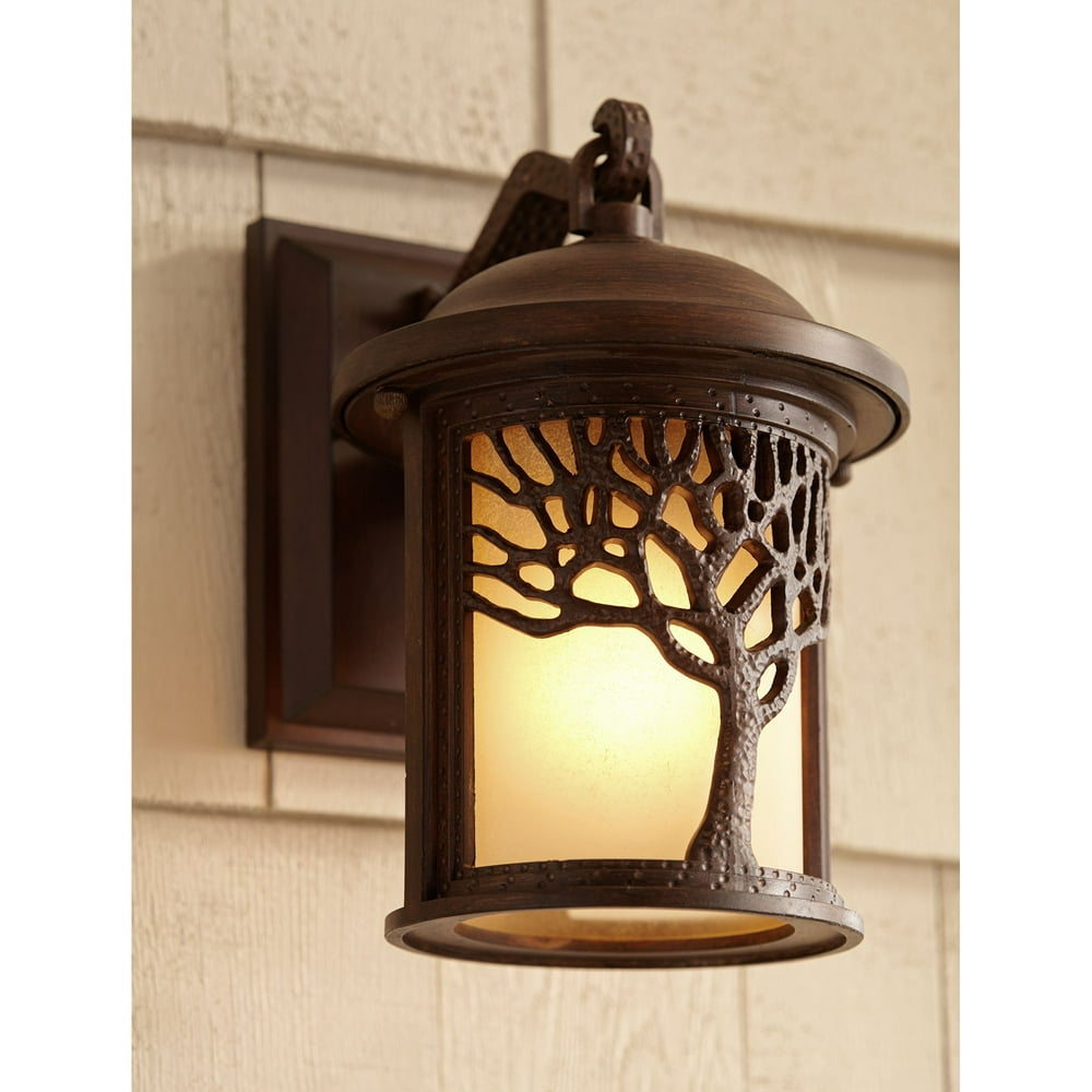 John Timberland Rustic Outdoor Wall Light Fixture Bronze 9 1/2" Tree
