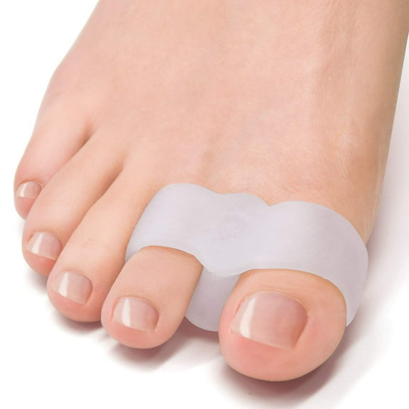 Pack of 12 Bunion Corrector, Toe Separators with 2 Loops, Big Toe Spacer Suitable for Bunion and Overlap Toe (White)