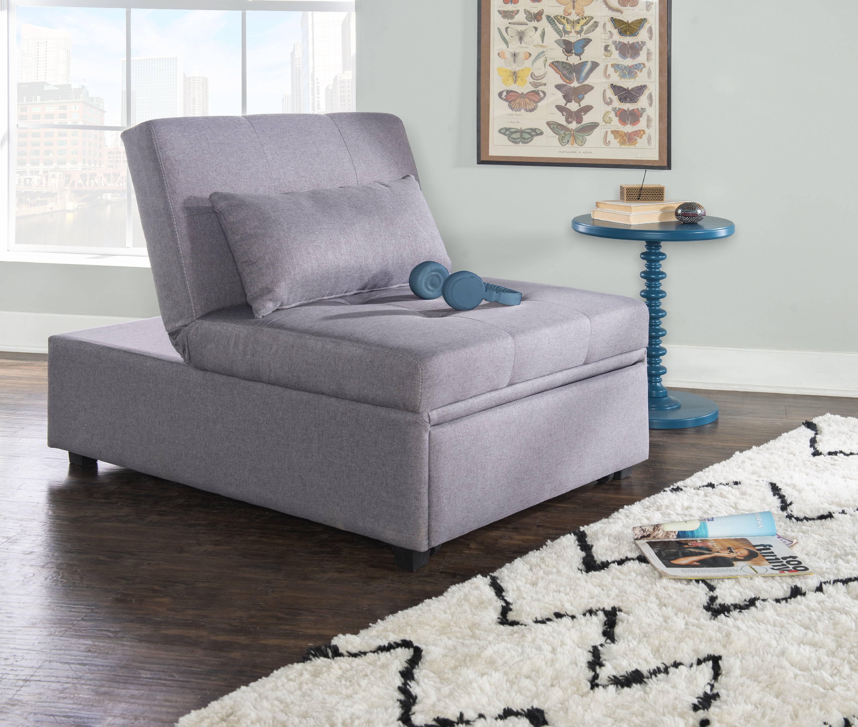 Powell Boone Convertible Sofa Bed in Gray