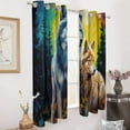 thumbnail image 2 of Blackout Curtains for Bedroom Colorful Wolf Full Room Darkening Grommet Curtains for Living Room,Thermal Insulated Ombre Drapes, 2 of 7