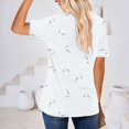 thumbnail image 4 of Dreluolixuan Womens Summer Shirts Casual Short Sleeve Tees V Neck Blouses Love Heart Print Tops Button up Pullover Casual Summer Vacation 2024 Fashion Trendy Clothing White 2XL, 4 of 8