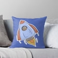 thumbnail image 5 of Ryan; Happy Space Rocket Throw Pillow Cover 45x45cm – Fun Outer Space Cushion for Kids Room & Nursery Decor, 5 of 7