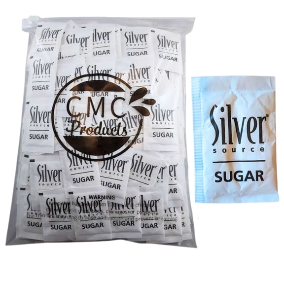 Silver Shores Sugar Packets – 250 Count (2.8g Each) in Resealable CMC Products Food Safe Bag – Packaged by CMC Products