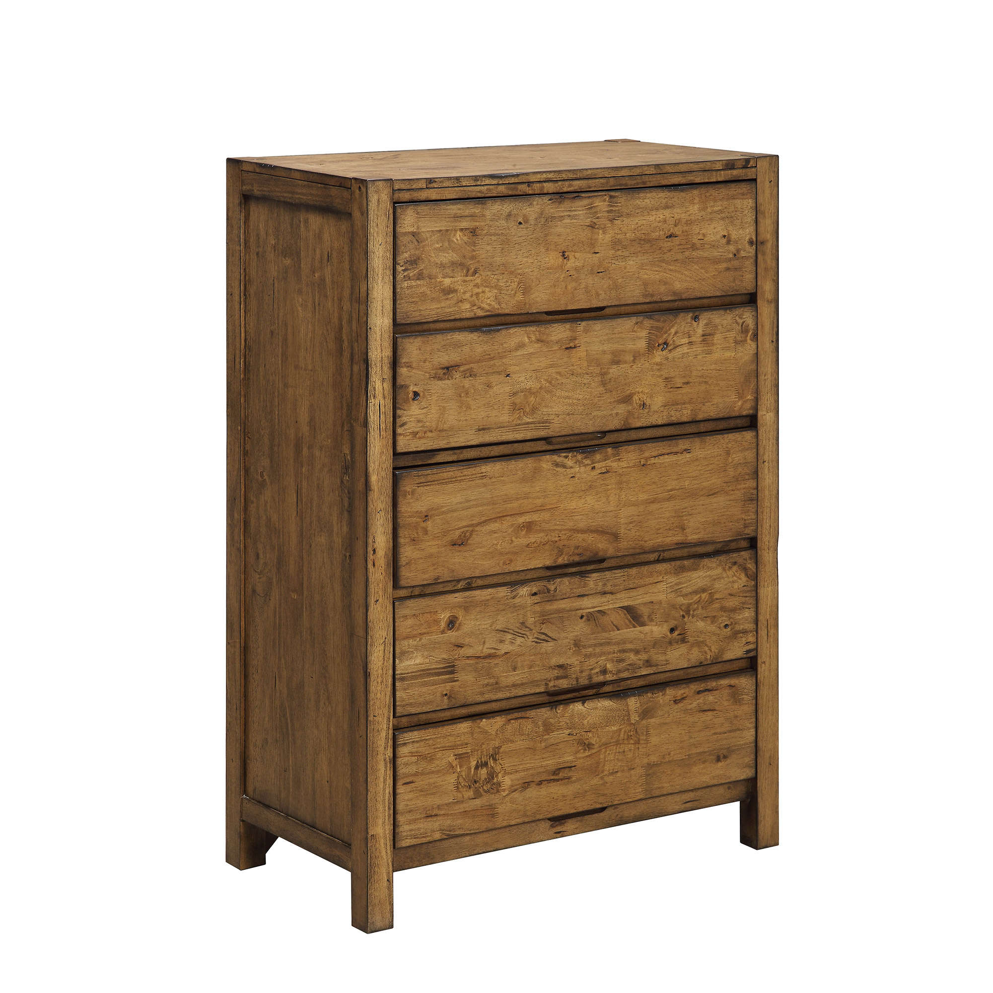 5 Drawer Dresser Bedroom Furniture Spacious Sturdy Wood Rustic Brown