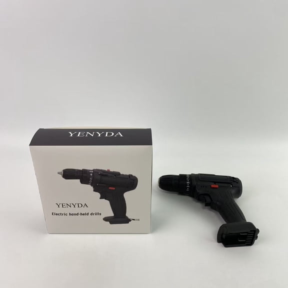 YENYDA Electric hand-held drills,20V MAX Lithium lon Cordless Drill, Power Drill Set with 3/8-Inch Keyless Chuck, Variable Speed (Black)