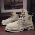 thumbnail image 3 of Botas Martin de cabeza grande para hombre, botas altas de trabajo para otoño e invierno, zapatos de hombre con forro polar de estilo británico, 3 of 6