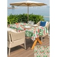 thumbnail image 5 of Outdoor Tablecloth with Umbrella Hole for Patio/Picnic/Party/Camping, Watermelon Waterproof Table Cloth Rectangle Table Cover Washable, Watercolor Fruits Green Palm Leaves Striped (60"x 84"), 5 of 9