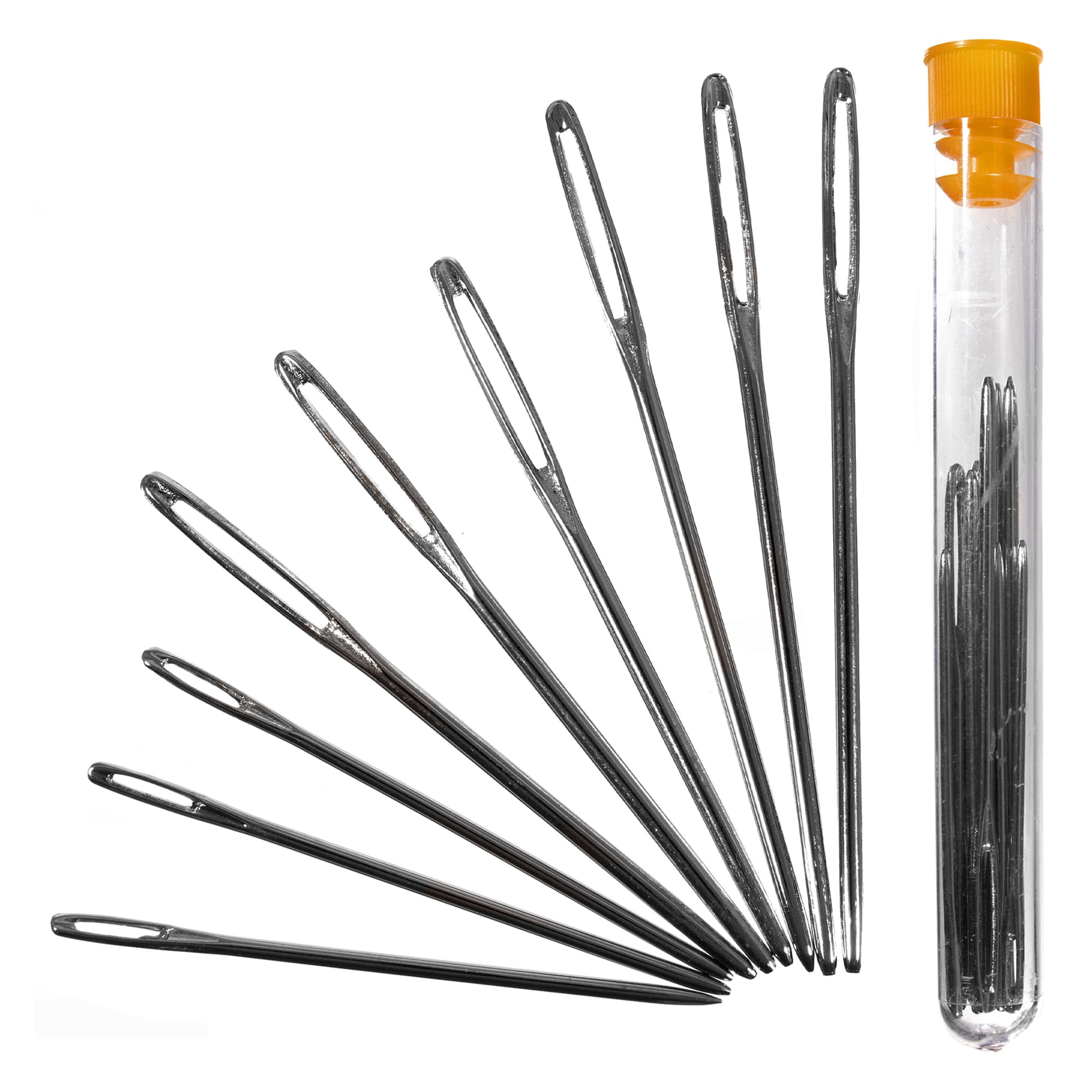 Assorted Size SUPVOX 6 Pieces Stainless Steel Large Big Eye Collapsible Embroidery Beading Needle Thread Sewing Needles Beading Tools 