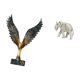 thumbnail image 5 of Adorno de ala de de madera tallada a mano, escultura decorativa Feng Shui, figura rústica de animal, estatua para escritorio, estantería, rec, 5 of 8