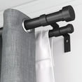 thumbnail image 3 of 1 Inch Double Curtain Rods for Windows 72 to 144 Inches(6-12 Feet), Adjustable Heavy Duty Curtain Rod with Classic Cap Finial, Telescoping Modern Style Decorative Drapery Rod, Black, 3 of 8