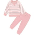 thumbnail image 2 of SANMIO Toddler Girl Clothes Girls Tracksuit Outfit Cute Striped Sweatshirt Sweatpants Set Fall Winter Sweatsuit For Girls 1-5T, 2 of 7