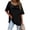 Black, variant on Tbopshirt Womens Tops,Summer Clearance Women Plus Size Loose Casual Short Sleeve Short Neck Solid Casual Blouse T-shirt Tunic Tops
