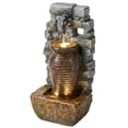 thumbnail image 1 of Fontaine d'Eau Extérieure Rustique en Forme d'Urne avec 6 Lumières DEL, Élément d'Eau de Jardin en Résine à Débit Réglable à 3 Vitesses, Fontaine Décorative Résistante aux Intempéries pour Patio, Cour Arrière et Déco de Jardin, 1 of 7