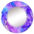 thumbnail image 2 of DESIGN ART Designart 'Blue And Purple Luxury Abstract Fluid Art' Printed Modern Wall Mirror 24in.x24in., 2 of 5