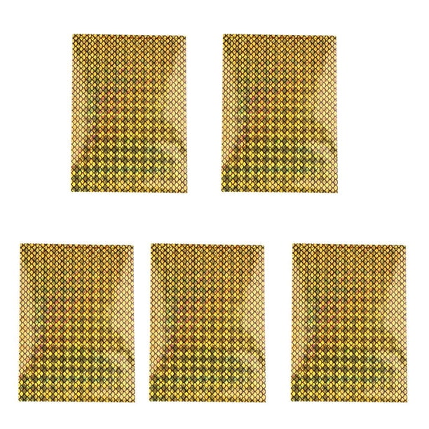 5 piezas Flasher / Dodger / señuelo holográfico reflectante DIY cintas de señuelo señuelo do adhesivo impermeable 7 - Dorado 10x7.9cm / 9x DYNWAVEMX Cinta señuelo de la pesca