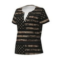 thumbnail image 2 of Naloa American Flag with Desert Camouflage Print T-Shirts Short Sleeve V Neck Tees for Women Fashion Tops Trendy Lightweight Soft Casual Summer Outfits Clothes, 2 of 5