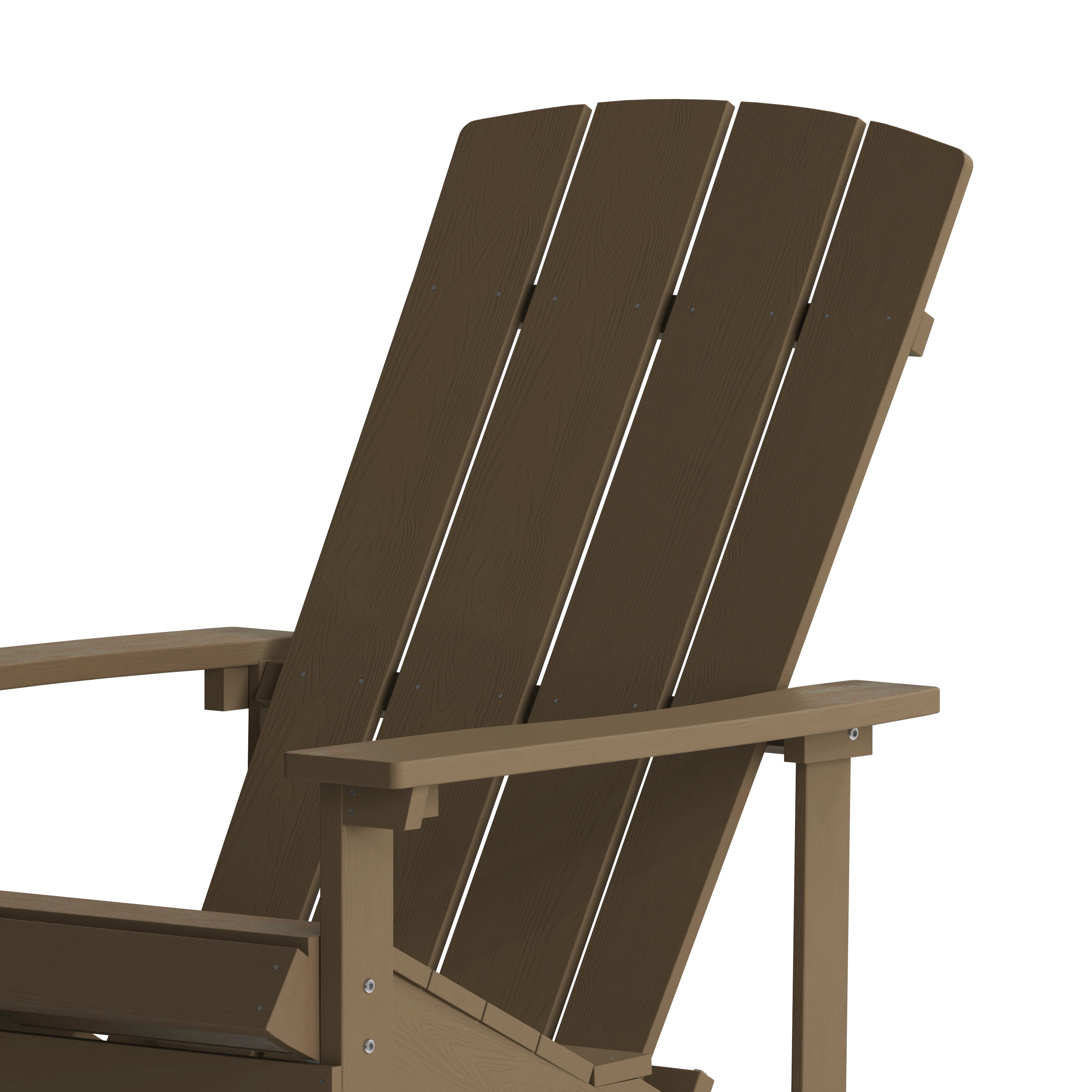 BizChair Commercial Grade Indoor/Outdoor Adirondack Chair, Weather Resistant Durable Poly Resin Deck and Patio Seating, Mahogany