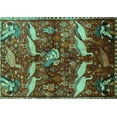 thumbnail image 1 of Ahgly Company Machine Washable Indoor Rectangle Animal Turquoise Blue Traditional Area Rugs, 5' x 7', 1 of 4