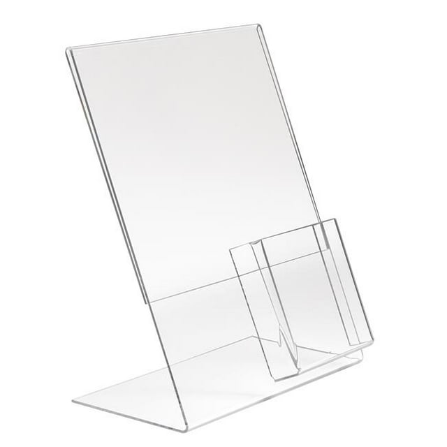 Econoco HP-SH-LP1 8.5 x 11 in. Acrylic Slantback with 4 in. Pocket for Counter Top, Clear