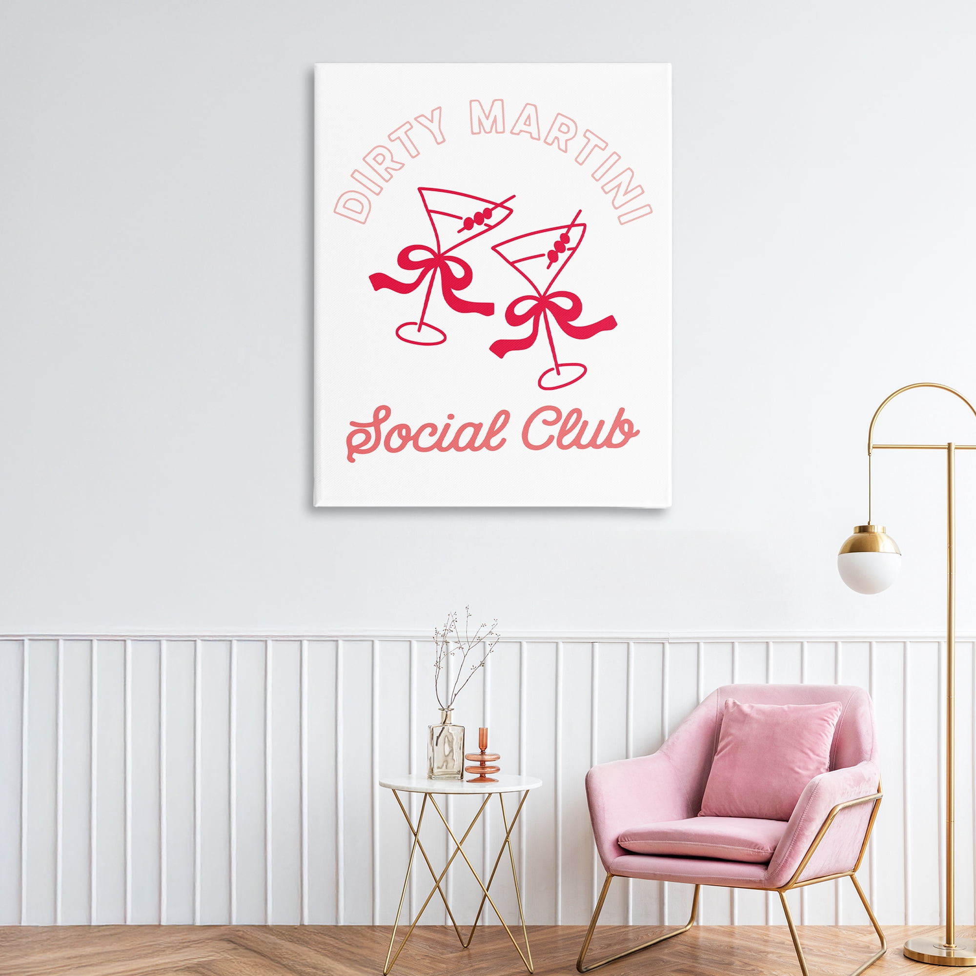 Stupell Industries Pink Martini Social Club Canvas Wall Art, design by Lettered and Lined