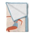 thumbnail image 2 of Beach Saying Soft Flannel Fleece Throw Blanket, Vintage Celebrate Summer and Sea Text, Cozy Plush for Indoor and Outdoor Use, 50" x 60", Burnt Sienna Pale Blue, by Ambesonne, 2 of 5