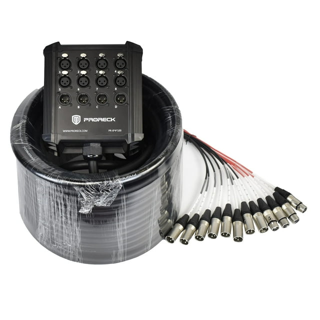 Divisor XLR Snake Cable PRORECK de 8 canales, 30 m de largo