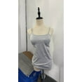 thumbnail image 7 of GlTpooo Women's Cami With Built-In Shelf Bra Plus Stretch with Adjustable Spaghetti Straps Basic Undershirt Layer Tank Top Gray 2XL, 7 of 7