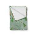 thumbnail image 2 of Christmas Soft Flannel Fleece Throw Blanket, Pattern of Different Christmas Treesnd Holiday Themed Snowflake Background, Cozy Plush for Indoor and Outdoor Use, 50" x 60", Multicolor, by Ambesonne, 2 of 5