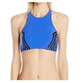 thumbnail image 1 of Profile by Gottex Haut de Bikini à Col Haut Contrasté pour Femmes, Noir Royal, 12, 1 of 1