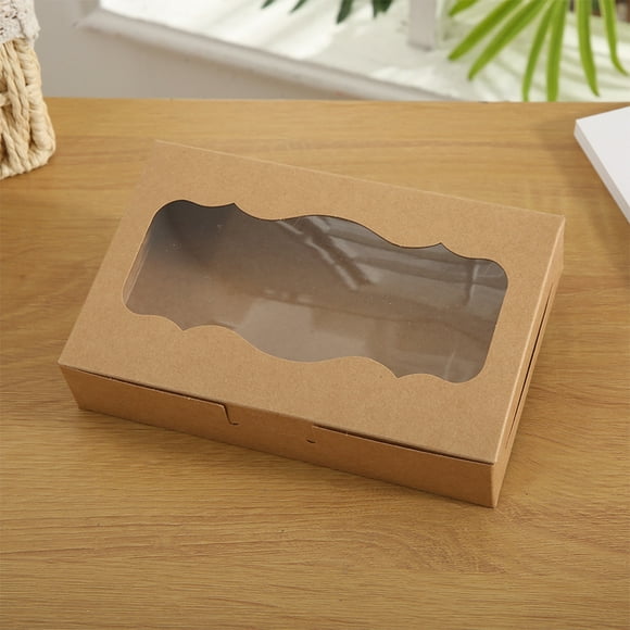 Baohd Boîtes à Gâteaux en Papier 50x avec Vitrine Transparente Artisanat Exquis et Large Application Leurre kraft 10 * 6 * 2 Pouces