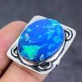thumbnail image 2 of Natural Blue Triplet Opal Gemstone 925 Sterling Silver Jewelry Ring Size 8, 2 of 2