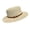 Beige, variant on Straw Hat Wide Brim Flat Top Design Faux Leather Strap Metal Buckle Decor Sun Hat Beach Vacation Hat