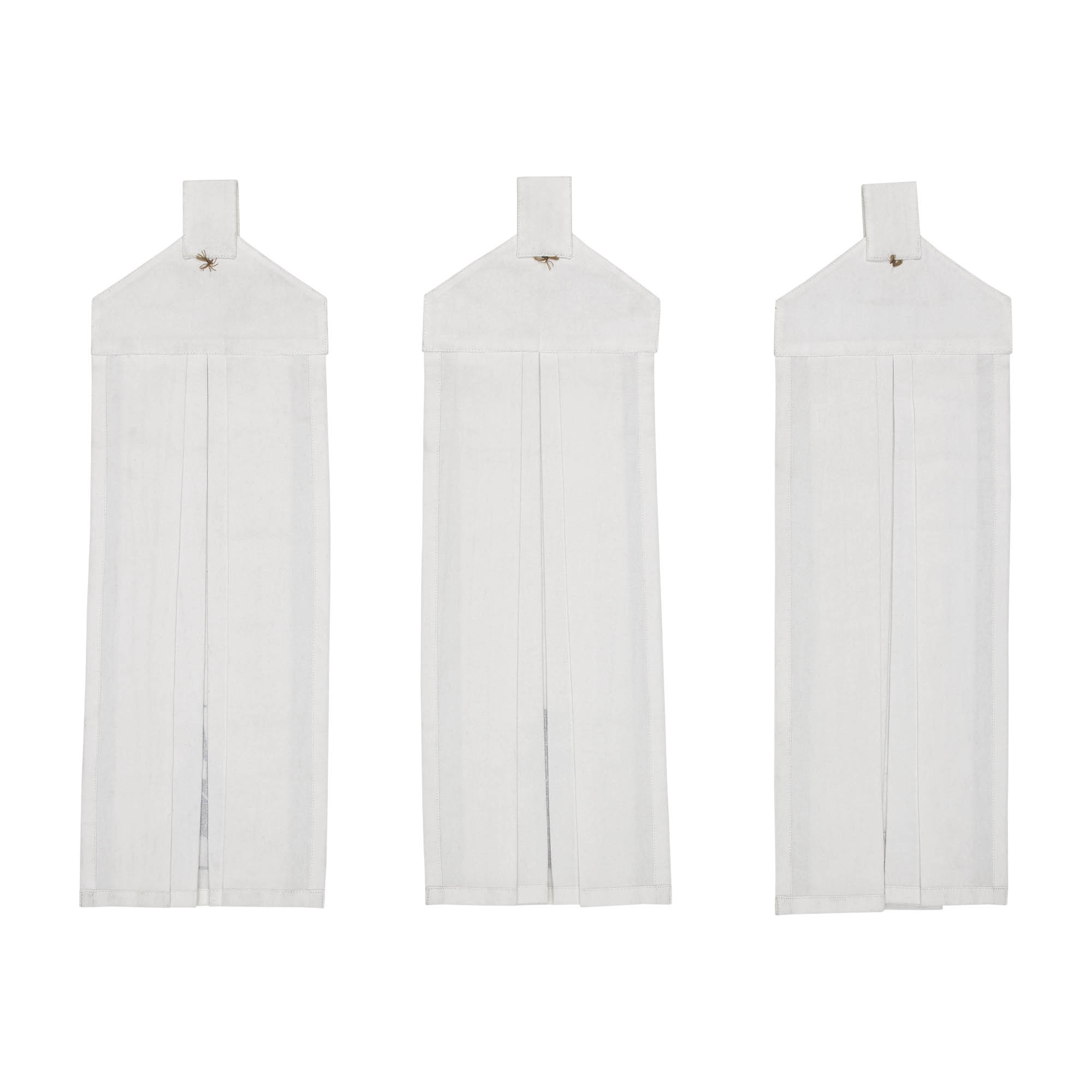VHC Brands Cotton Risen Button Loop Kitchen Towel Set of 3, Hanging Kitchen Towel, Printed, Bath, Kitchen, Risen Collection, Rectangle 21x7, Church Cross Amazing Grace, Soft White