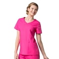 thumbnail image 2 of Maevn Red Panda Women's Curved Mock Wrap Top & Full Elastic Cargo Pant Scrub Set, 2 of 5