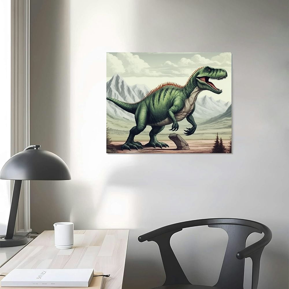 JRXY Dinosaur Bedroom Decor Wall Art Prints Gift Idea for Nursery and Kids Room Canvas Wall Art Watercolor Dinosaur Boys Room Decor Framed Wall Art  Canvas Art Print Gallery  20x16in