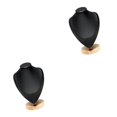 thumbnail image 4 of kurtrusly Necklace Display Bust Smooth Stable for store Showroom Retail Dresser Black M 2Set, 4 of 6