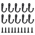 thumbnail image 1 of 10 ganchos negros individuales para pared, ganchos negros para abrigos, equipados con tornillos de montaje, 1 of 5