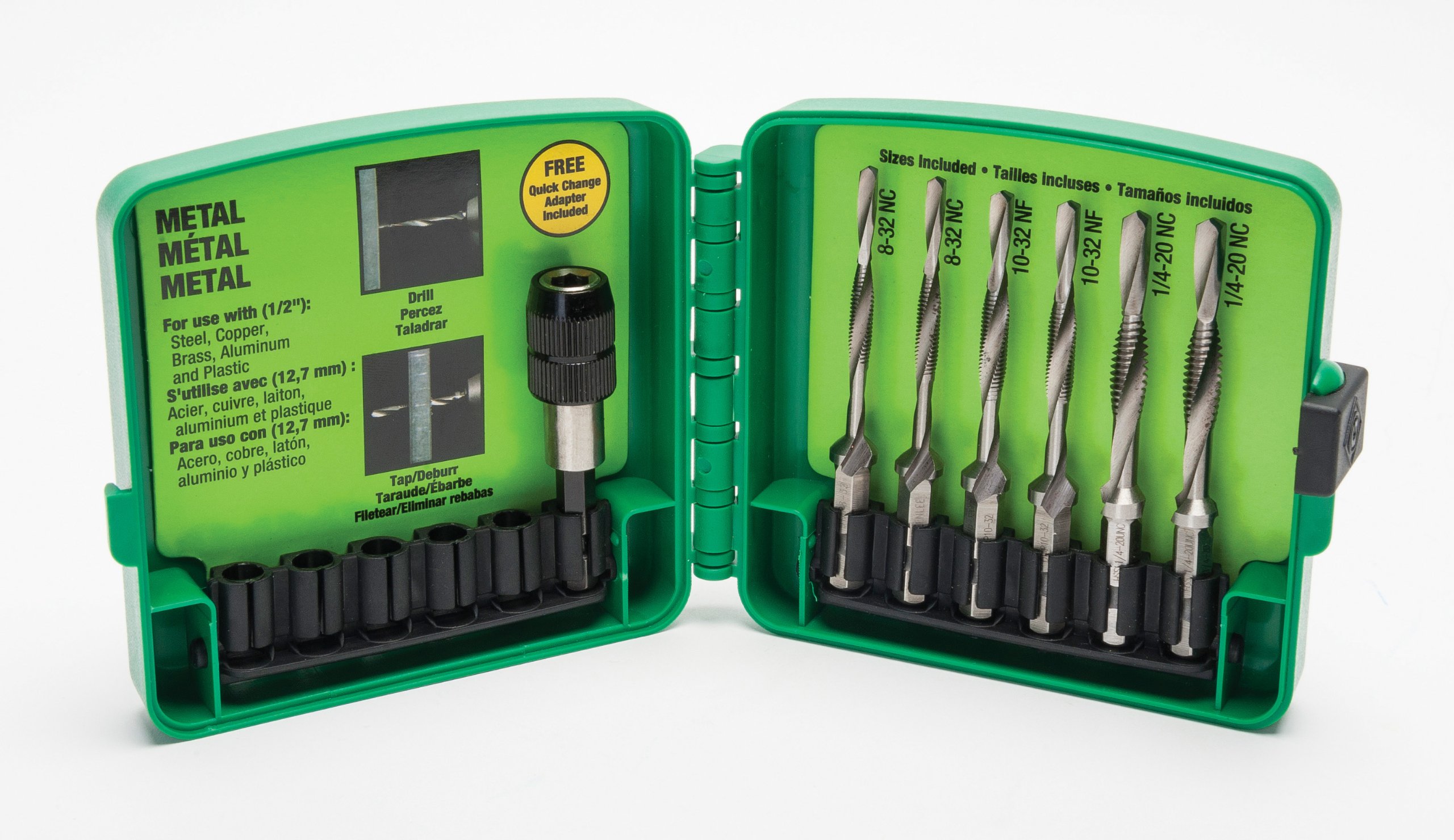 Greenlee Drill/Tap Set,6pc,UNC LDTAPKIT