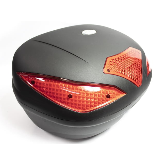Caja porta equipaje para moto Kinlley 43L Negra base metalica 43L 56 cm 32 cm 16 cm